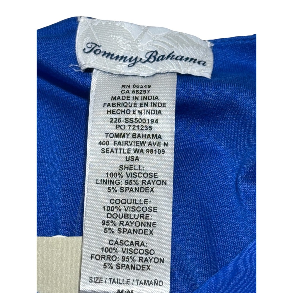 Tommy Bahama NWT Blue Sleeveless Dress M Flowy Asymmetrical Hem  Resort Vacation - Picture 4 of 7